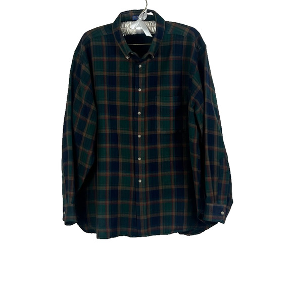 Sir Pendleton Wool Button Up Shirt Size 2XL Long Sleeve Green Plaid - Picture 1 of 6